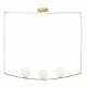 Brass Metal White Glossy Glass Brass Fabric Cable LED E14 3x5 Watt 230 Volt IP20 Bulb Excluded L: 122 W: 15 H: 180 cm Adjusta