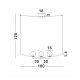 Brass Metal White Glossy Glass Brass Fabric Cable LED E14 3x5 Watt 230 Volt IP20 Bulb Excluded L: 122 W: 15 H: 180 cm Adjusta