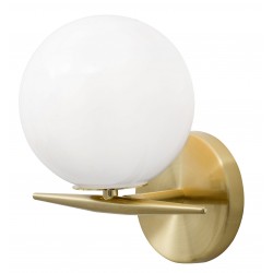 Brass Metal White Glossy Glass LED E14 1x5 Watt 230 Volt IP20 Bulb Excluded D: 21 W: 18 H: 22 cm 