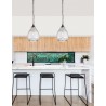 Clear Glass Dark Brown Base & Chain LED E27 1x12 Watt 230 Volt IP20 Bulb Excluded D: 27 H1: 45 H2: 120 cm