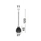 Clear Glass Dark Brown Base & Chain LED E27 1x12 Watt 230 Volt IP20 Bulb Excluded D: 27 H1: 45 H2: 120 cm 