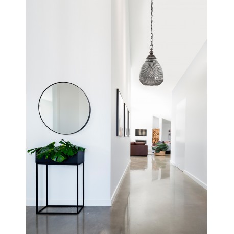 Gray Glass Dark Brown Base & Chain LED E27 1x12 Watt 230 Volt IP20 Bulb Excluded D: 27 H1: 45 H2: 120 cm 