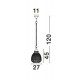 Gray Glass Dark Brown Base & Chain LED E27 1x12 Watt 230 Volt IP20 Bulb Excluded D: 27 H1: 45 H2: 120 cm 