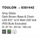 Gray Glass Dark Brown Base & Chain LED E27 1x12 Watt 230 Volt IP20 Bulb Excluded D: 27 H1: 45 H2: 120 cm 