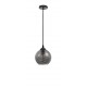 Smoke Glass Black Metal LED E27 1x12 Watt 230 Volt IP20 Bulb Excluded D: 14 H1: 12 H2: 125 cm Adjustable height 