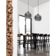 Smoke Glass with Bubbles Inside Black Metal LED E27 1x12 Watt 230 Volt IP20 Bulb Excluded D: 30 H1: 27 H2: 140 cm Adjustable h