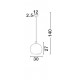 Smoke Glass with Bubbles Inside Black Metal LED E27 1x12 Watt 230 Volt IP20 Bulb Excluded D: 30 H1: 27 H2: 140 cm Adjustable h