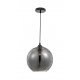 Smoke Glass Black Metal LED E27 1x12 Watt 230 Volt IP20 Bulb Excluded D: 30 H1: 27 H2: 140 cm Adjustable height 