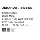 Smoke Glass Black Metal LED E27 1x12 Watt 230 Volt IP20 Bulb Excluded D: 30 H1: 27 H2: 140 cm Adjustable height 