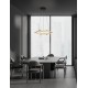 Triac Dimmable Brushed Gold & Black Aluminium & Acrylic LED 38 Watt 220-240 Volt 2046Lm 3000K IP20 D: 66 H: 150 cm Adjustable he