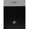 Brass Gold Metal Blown Clear Glass LED G9 1x5 Watt 230 Volt IP20 Bulb Excluded D: 16 H: 200 cm Adjustable Height
