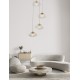 Brass Gold Metal Blown Clear Glass LED G9 5x5 Watt 230 Volt IP20 Bulb Excluded D: 35 H: 180 cm Adjustable Height 