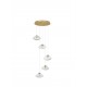 Brass Gold Metal Blown Clear Glass LED G9 5x5 Watt 230 Volt IP20 Bulb Excluded D: 35 H: 180 cm Adjustable Height 