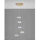 Brass Gold Metal Blown Clear Glass LED G9 5x5 Watt 230 Volt IP20 Bulb Excluded D: 35 H: 180 cm Adjustable Height 