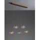 Brass Gold Metal Blown Clear Glass LED G9 5x5 Watt 230 Volt IP20 Bulb Excluded L: 80 W: 16 H: 180 cm Adjustable Height
