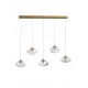 Brass Gold Metal Blown Clear Glass LED G9 5x5 Watt 230 Volt IP20 Bulb Excluded L: 80 W: 16 H: 180 cm Adjustable Height 