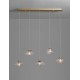 Brass Gold Metal Blown Clear Glass LED G9 5x5 Watt 230 Volt IP20 Bulb Excluded L: 80 W: 16 H: 180 cm Adjustable Height 