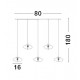 Brass Gold Metal Blown Clear Glass LED G9 5x5 Watt 230 Volt IP20 Bulb Excluded L: 80 W: 16 H: 180 cm Adjustable Height 