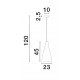 Chrome Metal Gradient Glass LED E27 1x12 Watt 230 Volt IP20 Bulb Excluded D: 23 H1: 45 H2: 120 cm Adjustable height 