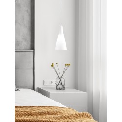 White Glossy Glass LED E27 1x12 Watt 230 Volt IP20 Bulb Excluded D: 23 H1: 45 H2: 120 cm Adjustable height 