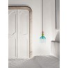 Sandy Gold Metal Glossy Light Green, Blue & Pink Glass LED E14 1x5 Watt 230 Volt IP20 Bulb Excluded D: 16 H1: 30.4 H2: 184.5 cm