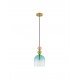 Sandy Gold Metal Glossy Light Green, Blue & Pink Glass LED E14 1x5 Watt 230 Volt IP20 Bulb Excluded D: 16 H1: 30.4 H2: 184.5 cm
