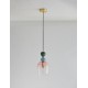 Sandy Gold Metal Glossy Dark Green, Blue Grey & Pink Glass LED E14 1x5 Watt 230 Volt IP20 Bulb Excluded D: 15.7 H1: 31.4 H2: 18