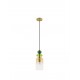 Sandy Gold Metal Glossy Light Green, Dark Green & Orange Glass LED E14 1x5 Watt 230 Volt IP20 Bulb Excluded D: 10.8 H1: 30 H2: 
