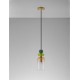 Sandy Gold Metal Glossy Light Green, Dark Green & Orange Glass LED E14 1x5 Watt 230 Volt IP20 Bulb Excluded D: 10.8 H1: 30 H2: 