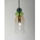 Sandy Gold Metal Glossy Light Green, Dark Green & Orange Glass LED E14 1x5 Watt 230 Volt IP20 Bulb Excluded D: 10.8 H1: 30 H2: 