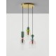 Sandy Gold Metal Glossy Dark Green, Blue Grey Pink, Glossy Light Green, Orange & Light Grey Glass LED E14 3x5 Watt 230 Volt IP2