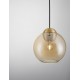 Brass Gold Metal & Amber Glass LED E27 1x12 Watt 230 Volt IP20 Bulb Excluded D: 24 H1: 24.8 H2: 183.8 cm Adjustable height