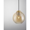 Brass Gold Metal & Amber Glass LED E27 1x12 Watt 230 Volt IP20 Bulb Excluded D: 24 H1: 24.8 H2: 183.8 cm Adjustable height