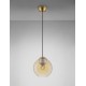 Brass Gold Metal & Amber Glass LED E27 1x12 Watt 230 Volt IP20 Bulb Excluded D: 24 H1: 24.8 H2: 183.8 cm Adjustable height 
