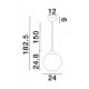 Brass Gold Metal & Amber Glass LED E27 1x12 Watt 230 Volt IP20 Bulb Excluded D: 24 H1: 24.8 H2: 183.8 cm Adjustable height 