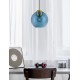 Brass Gold Metal & Dark Blue Glass LED E27 1x12 Watt 230 Volt IP20 Bulb Excluded D: 24 H1: 24.8 H2: 183.8 cm Adjustable height