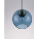 Brass Gold Metal & Dark Blue Glass LED E27 1x12 Watt 230 Volt IP20 Bulb Excluded D: 24 H1: 24.8 H2: 183.8 cm Adjustable height 