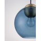 Brass Gold Metal & Dark Blue Glass LED E27 1x12 Watt 230 Volt IP20 Bulb Excluded D: 24 H1: 24.8 H2: 183.8 cm Adjustable height 