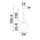 Brass Gold Metal & Dark Blue Glass LED E27 1x12 Watt 230 Volt IP20 Bulb Excluded D: 24 H1: 24.8 H2: 183.8 cm Adjustable height 