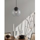 Matt Black Metal & Light Gray Glass LED E27 Watt 1x12 230 Volt IP20 Bulb Excluded D: 24 H1: 24.8 H2: 183.8 cm Adjustable height
