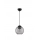 Matt Black Metal & Light Gray Glass LED E27 Watt 1x12 230 Volt IP20 Bulb Excluded D: 24 H1: 24.8 H2: 183.8 cm Adjustable height 