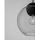 Matt Black Metal & Light Gray Glass LED E27 Watt 1x12 230 Volt IP20 Bulb Excluded D: 24 H1: 24.8 H2: 183.8 cm Adjustable height 