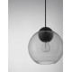 Matt Black Metal & Light Gray Glass LED E27 Watt 1x12 230 Volt IP20 Bulb Excluded D: 24 H1: 24.8 H2: 183.8 cm Adjustable height 