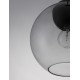 Matt Black Metal & Light Gray Glass LED E27 Watt 1x12 230 Volt IP20 Bulb Excluded D: 24 H1: 24.8 H2: 183.8 cm Adjustable height 