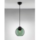 Matt Black Metal & Dark Green Glass LED E27 1x12 Watt 230 Volt IP20 Bulb Excluded D: 24 H1: 24.8 H2: 183.8 cm Adjustable height 