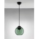 Matt Black Metal & Dark Green Glass LED E27 1x12 Watt 230 Volt IP20 Bulb Excluded D: 24 H1: 24.8 H2: 183.8 cm Adjustable height 