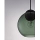 Matt Black Metal & Dark Green Glass LED E27 1x12 Watt 230 Volt IP20 Bulb Excluded D: 24 H1: 24.8 H2: 183.8 cm Adjustable height 
