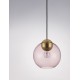 Brass Gold Metal & Pink Glass LED E27 1x12 Watt 230 Volt IP20 Bulb Excluded D: 24 H1: 24.8 H2: 183.8 cm Adjustable height 