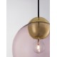 Brass Gold Metal & Pink Glass LED E27 1x12 Watt 230 Volt IP20 Bulb Excluded D: 24 H1: 24.8 H2: 183.8 cm Adjustable height 