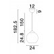 Brass Gold Metal & Pink Glass LED E27 1x12 Watt 230 Volt IP20 Bulb Excluded D: 24 H1: 24.8 H2: 183.8 cm Adjustable height 